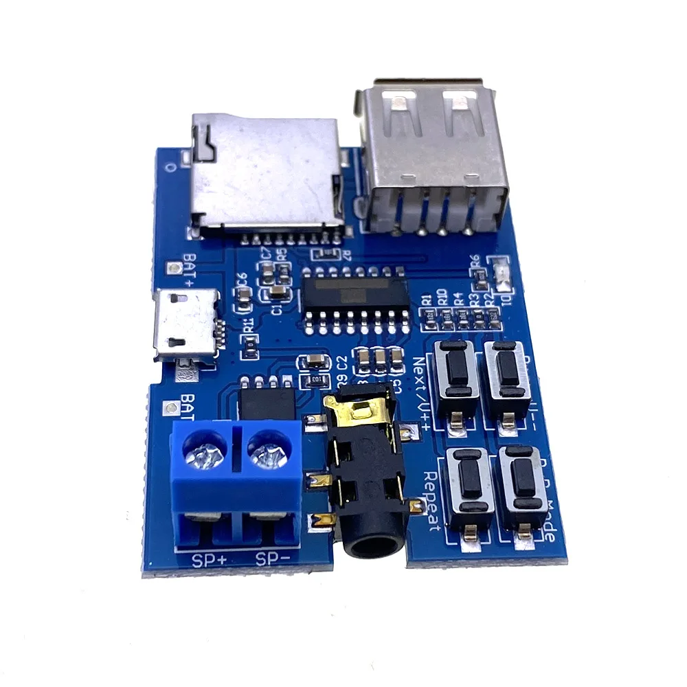 

10pcs MP3 Lossless Decoder Board with Built-in Amplifier, MP3 Module, MP3 Decoder, TF Card & U Disk Decoding Player