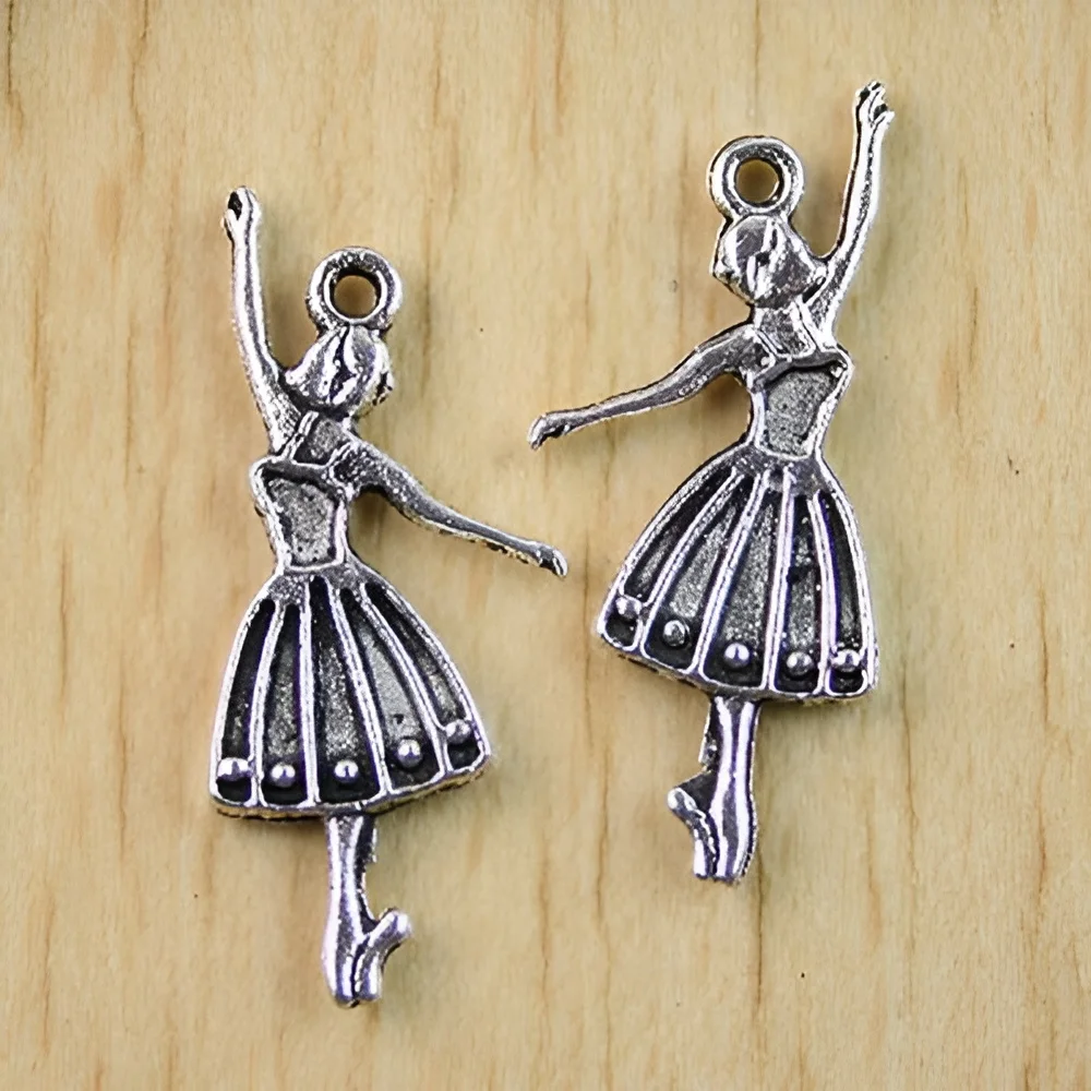 20pcs 32x14.7mm ballet-dancer Charm Pendant h1050