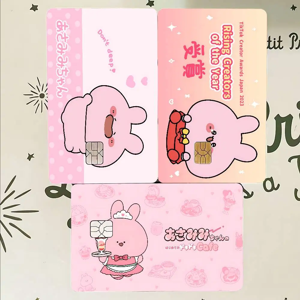 A-Asamimichaan Cute Asamimi 2024 Anime Cartoon Skin Stickers Film Tape Case For Big Credit Debit Card Front Side