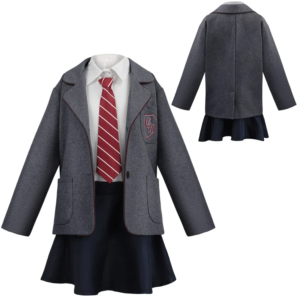 

Movie Matilda Cosplay Costume School Uniform Coat Skirt Tie Roald Dahl's Matilda Cosplay Halloween School Suits for Kids Girls