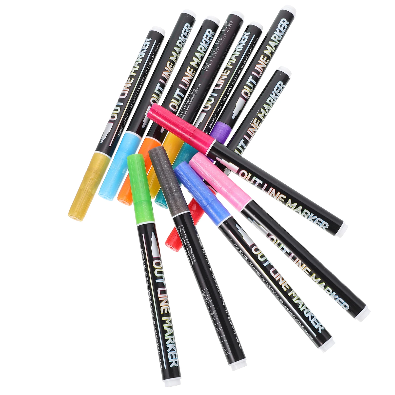 

12pcs Highlighter Markers Soft Drawing Portable DIY Abs Supplies Multipurpose Paint Pens Art Supplies Practical Durable