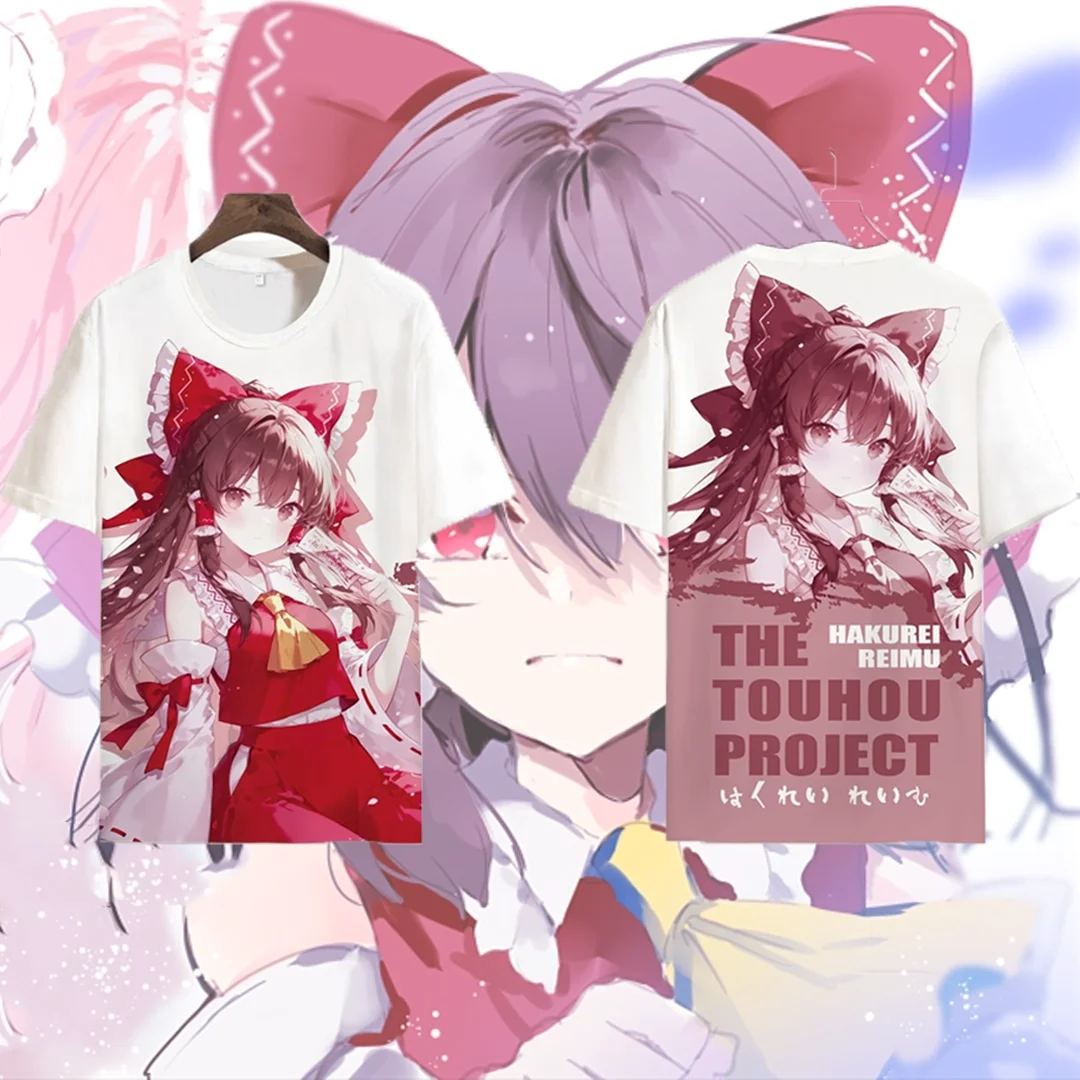 Hakurei Reimu Game Touhou Project Cosplay T-shirt Popular 3D Print Kid Anime Tees Summer Men Women Harajuku Short Sleeve Y2k Top