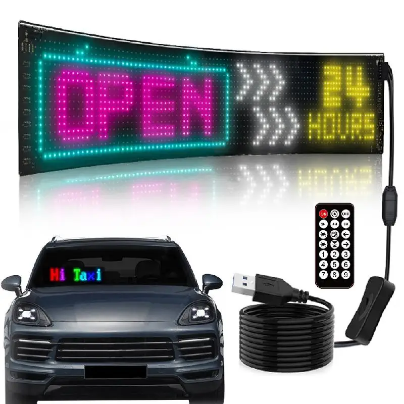 Écran de lumière douce pour fenêtre de voiture, LED dynamique bricolage, affichage matriciel LED programmable, contrôle du téléphone intelligent