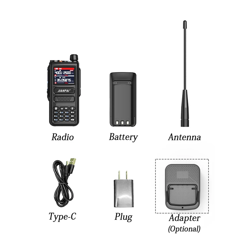 Радиостанция JIANPAI 8810, полночастотная, IP67, с поддержкой зарядки, FM-радио, SOS, AM, MDC1200