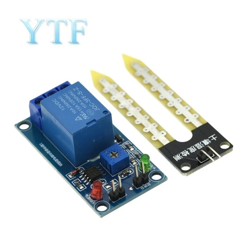 Il modulo di controllo del relè del sensore di umidità del suolo 5V 12V è inferiore all'interruttore di avvio dell'irrigazione automatica dell'umidità