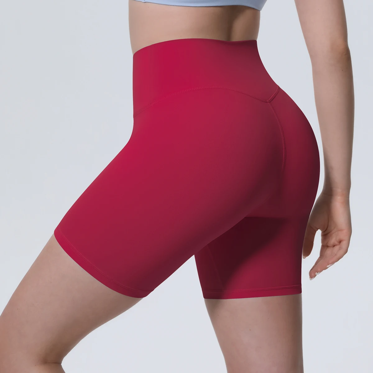 1 Stück Damen Sport-Kurze Yoga-Leggings Einfarbige Hochtaillierte Fitness-Shorts Schnelltrocknende Radfahr-Workout Nahtlose Shorts – Detail 32