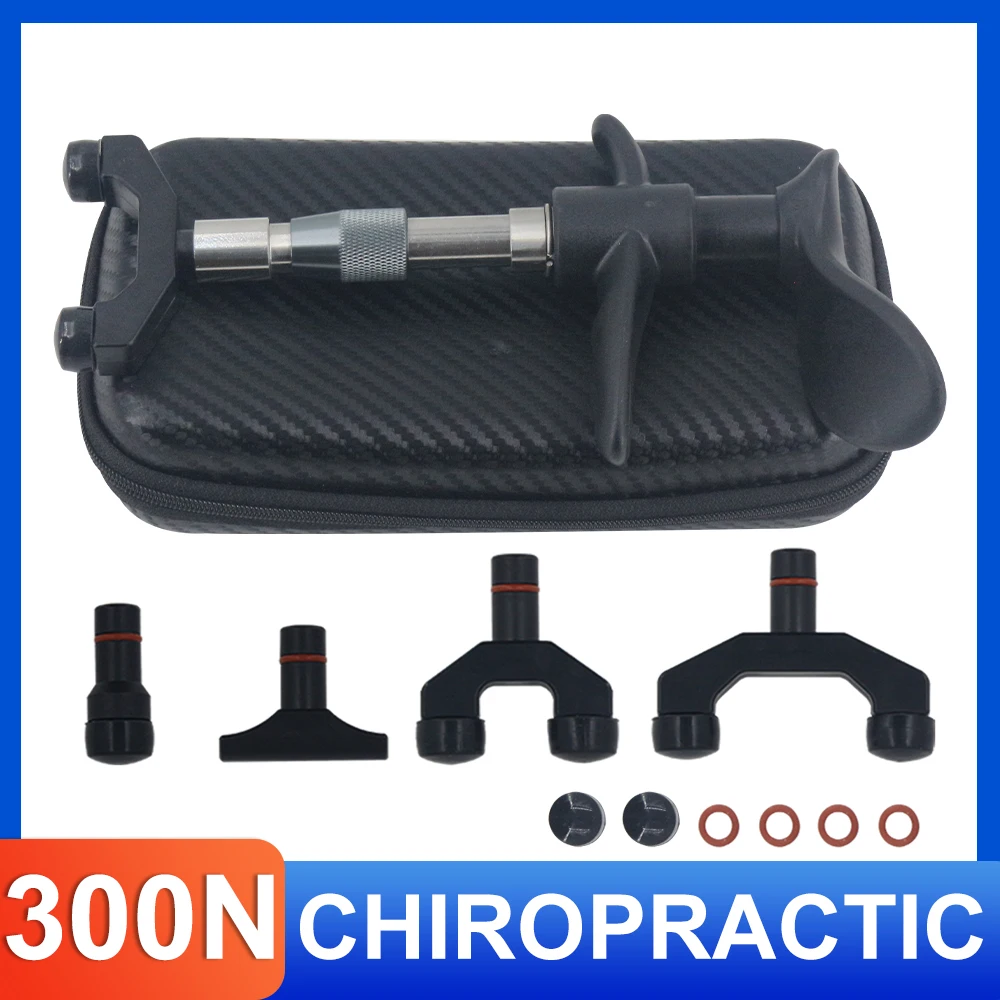 

Manual Chiropractic Adjustment Tool Spine 4 Head Therapy Adjust Vertebration Tool Body Massager 300N Chiropractic Gun