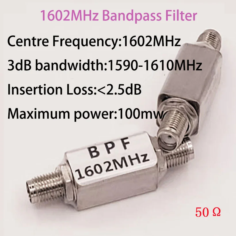 Filtr przepustowy L1 Pasmo pasma Filtr przepustowy 1602 MHz Filtr przepustowy pasma