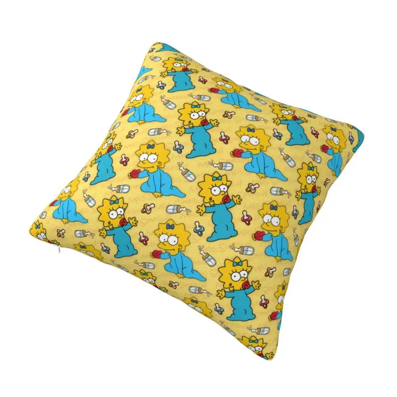 Custom Luxury The Simpsons Marge Maggie Cushion Cover 45x45cm Polyester Pillow Case for Sofa Car Square Pillowcase