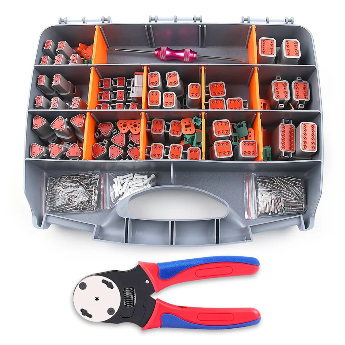 

338Pcs Dt Deutsch Connector Kit - 2 3 4 6 8 12 Pin Connectors, Crimping Tool, Removal Tool, Car Electrical Connector -L94A
