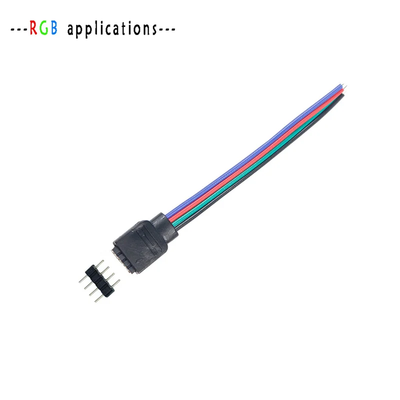 A68Z 150 unidades 4 pinos Rgb LED Strip macho plug adaptador conector para 3528 5050 Strip Light