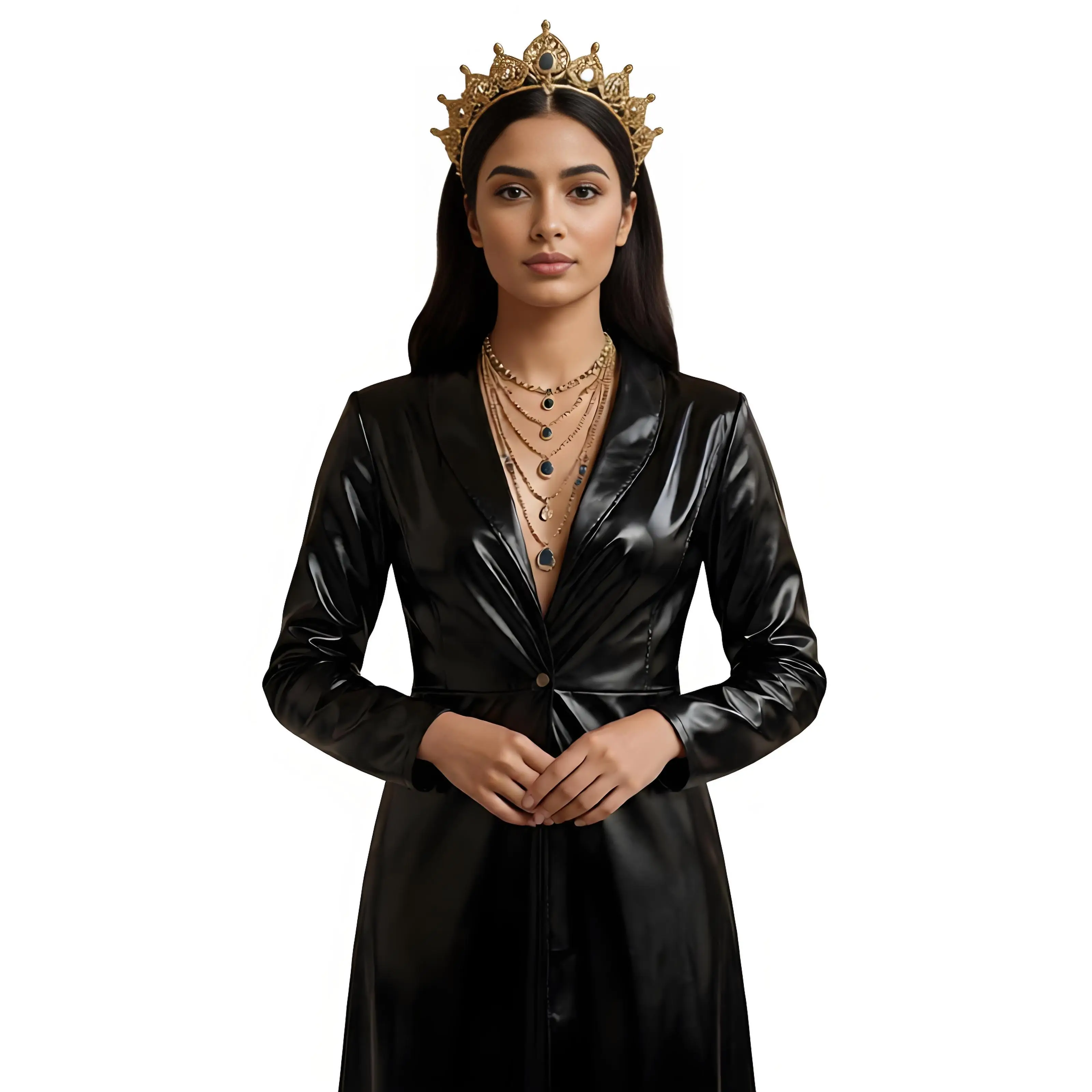 Women Shiny Patent Leather Long Trench Coat Fashion Waterproof Laple Trench Coat Outerwear Jacket Streetwear Overcoat Custome