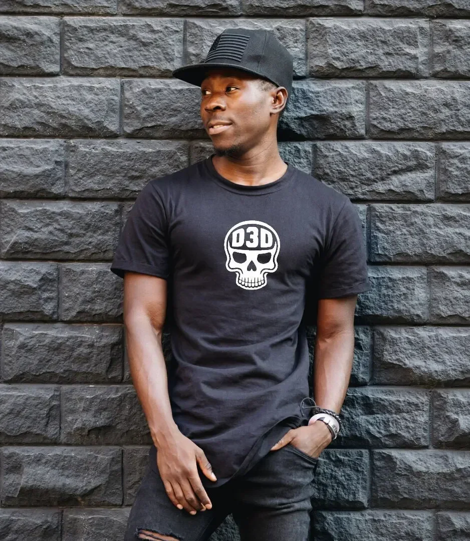 D3D Threads Skull T Shirt With Emblem
