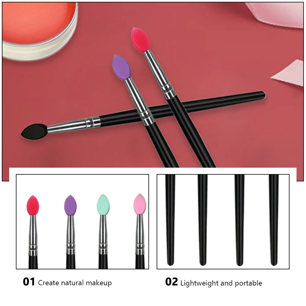 

5pcs Makeup Brush Set Tools Face Powder Eye Shadow Sensitive Skin Friendly Travel Friendly Plastic Handle Artificial