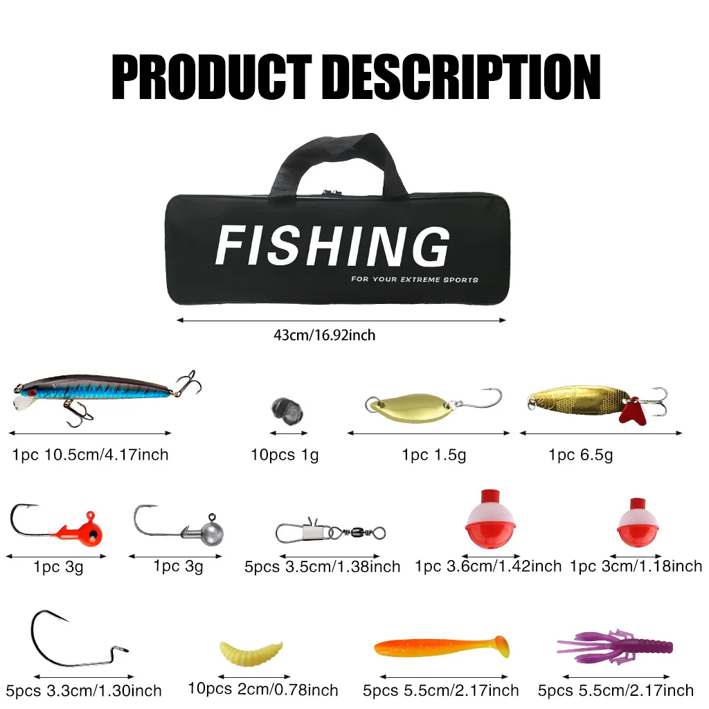Blue White 1.8M Fishing Rod Reel For Combo Includes Tackle Carry Bag for Beginners And Experienced Anglers Soft Bait Line Hook