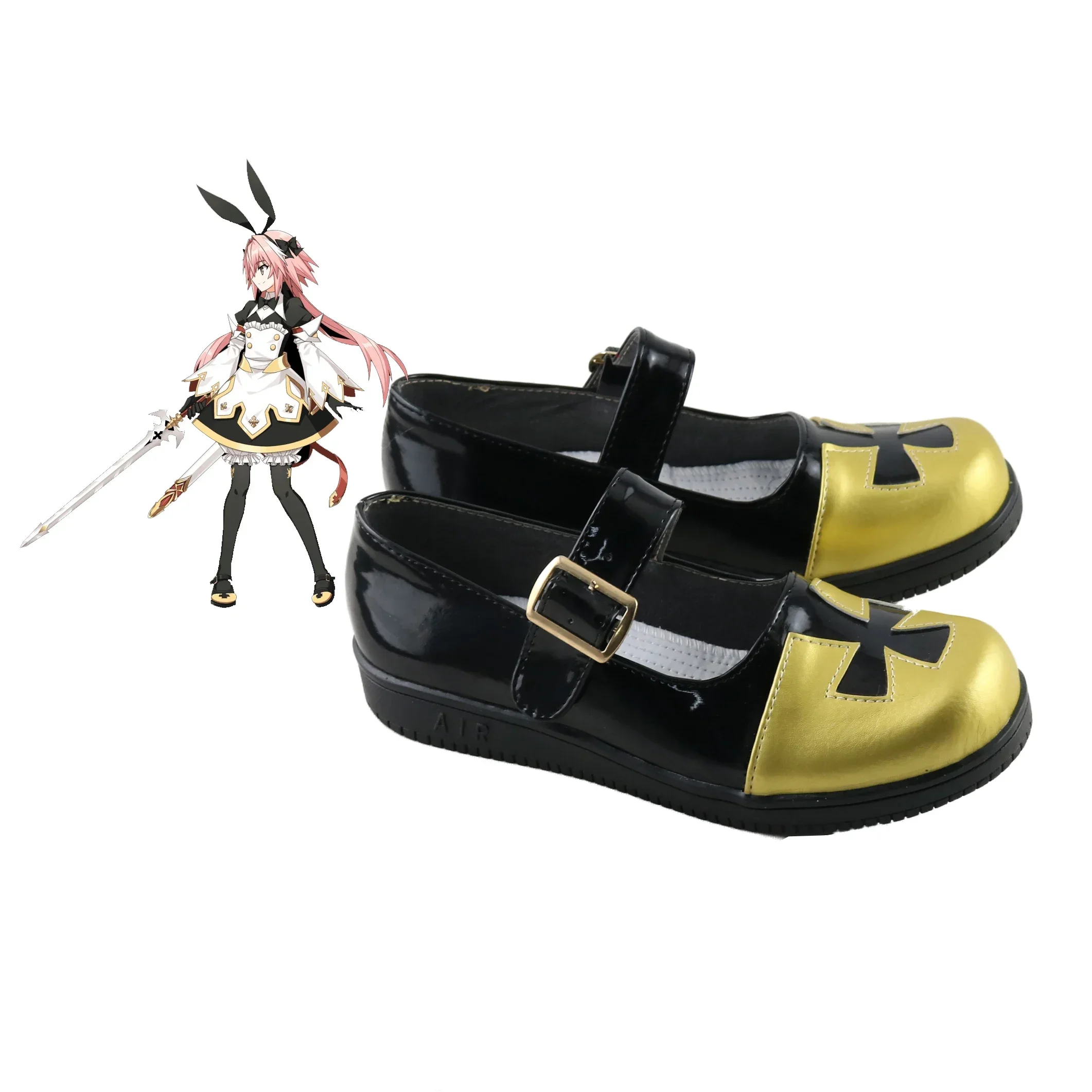 FGO Astolfo Scarpe Cosplay Sandali in pelle PU Stivali di carnevale di Halloween Cosplay Prop su misura