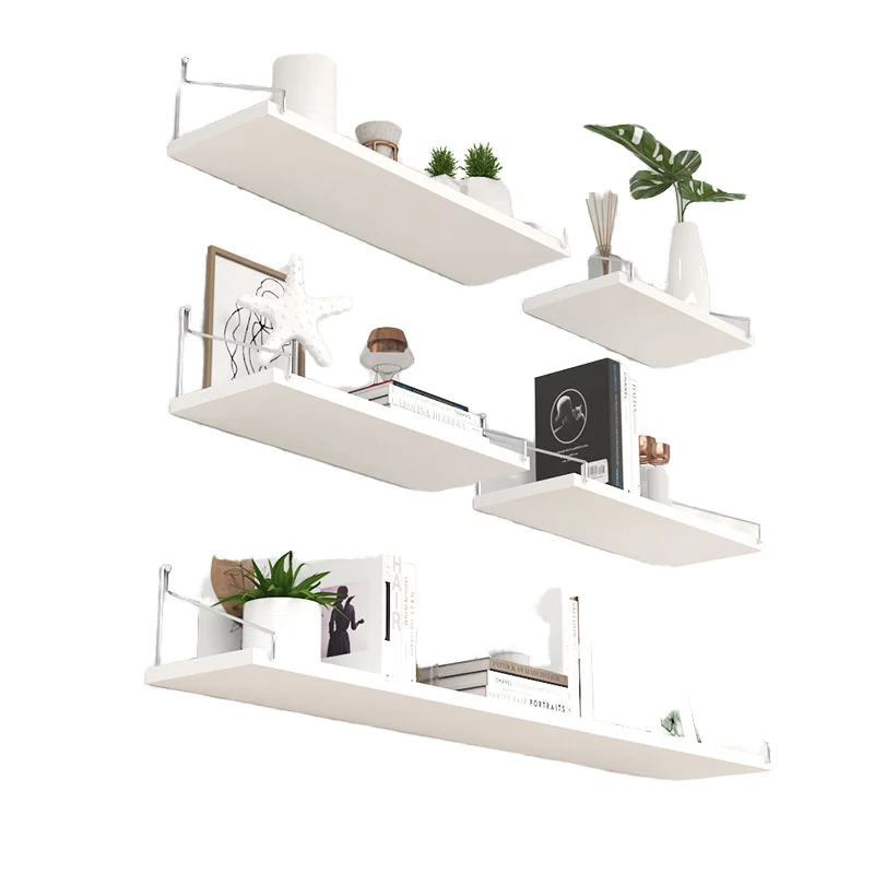 Wooden Floating Wall-mounted Storage Shelves for Home Decor Organizers for Bedrooms Living Rooms Offices