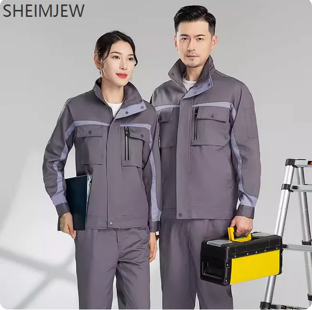 Unisex Autumn Winter Work Clothes Thickened And Wear-resistant Labor Protection Suit Auto Repair And Decoration Welding Work Set