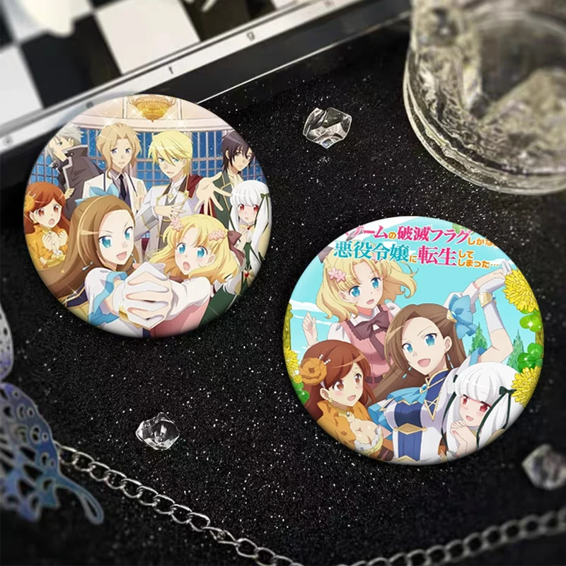 My Next Life As A Villainess Ll Routes Lead To Doom! Pin Cute Anime Figure Brooches Round Cartoon Badge Backpack Accessorie Gift