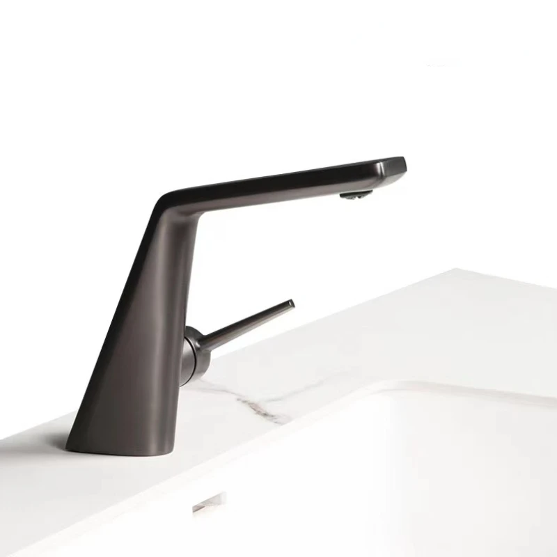 Modern Black Single Handle Mixing Faucets Bathroom Utensils Basin Sink Metal Taps Accessories for Bath Control Washbasin Faucet