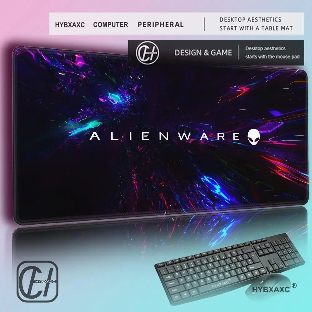 Large Computer Mouse Pad Alienware Animation Gaming Lock Edge Rubber Table Mat XXL Non-slip Keyboard Carpet Accessories HYBXAXC