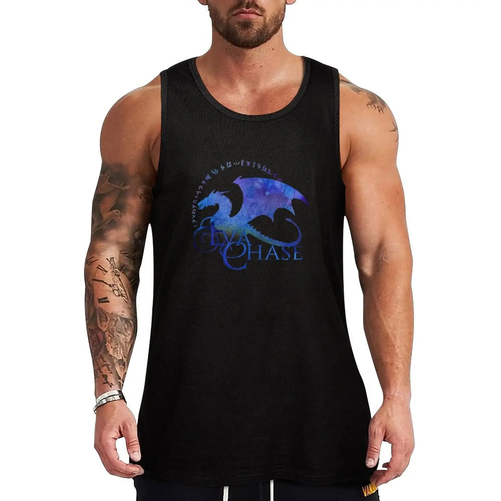 

Eva Chase Logo Tank Top Men sleeveless tee Men's singlets Muscle fit