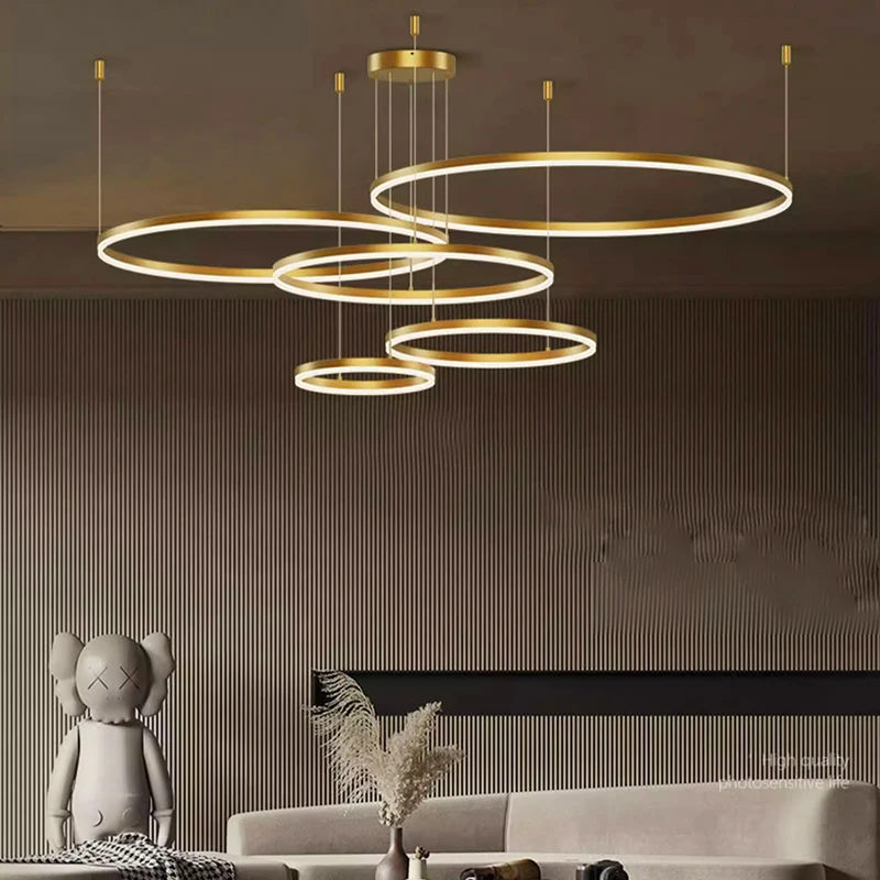 Imagem -03 - Nordic Modern Led Chandelier For Living Room Study Ring Quarto Sala de Jantar Home Decor Iluminação Interior