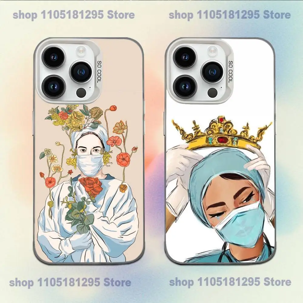 

Nurse Medical Medicine Phone Case For iPhone XR,17,16,15,14,13,12,11,X,Mini,Pro,E,MAX White Candy Matte Shockproof Cover