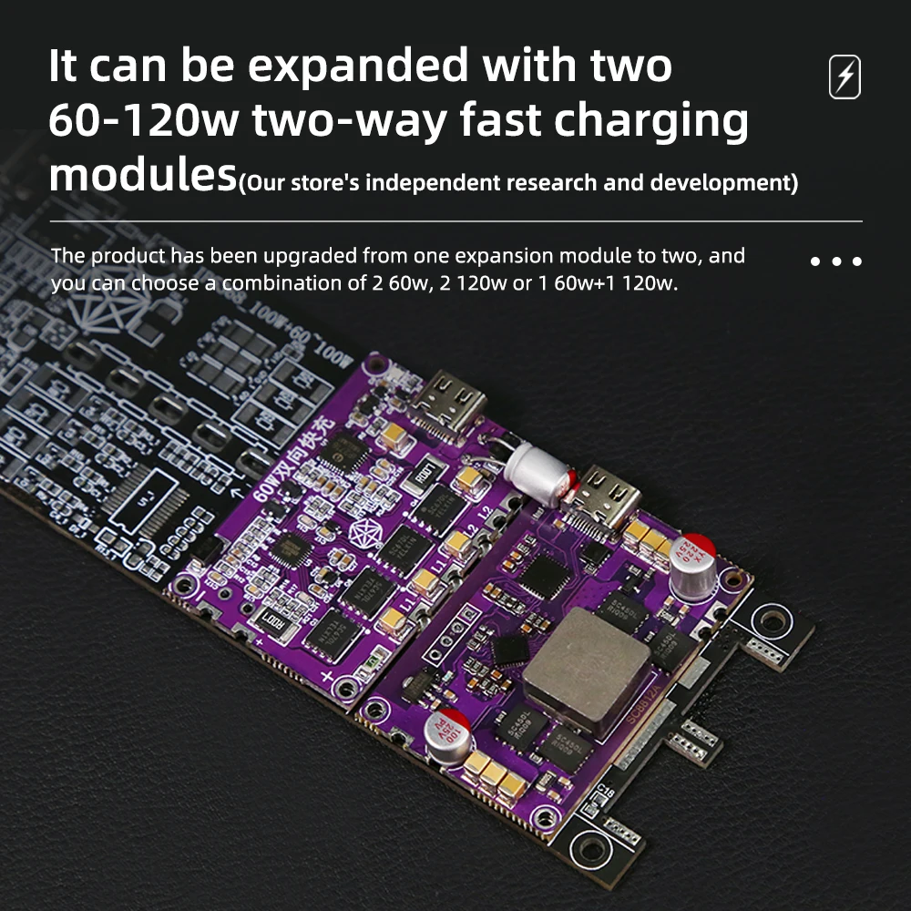 16 21700 komórek Upgrad IP5389 akrylowe dwa-sposób 60W 120W 100w bez baterii bez spawania odpinany obudowa z baterią szybkie ładowanie banku mocy