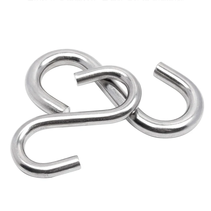 M2~M10 Stainless Steel S Shaped Hooks Large Hooks S Hook, Multi Purpose S Shaped Hook Metal S-hook Hook for Kitchen and Bathroom