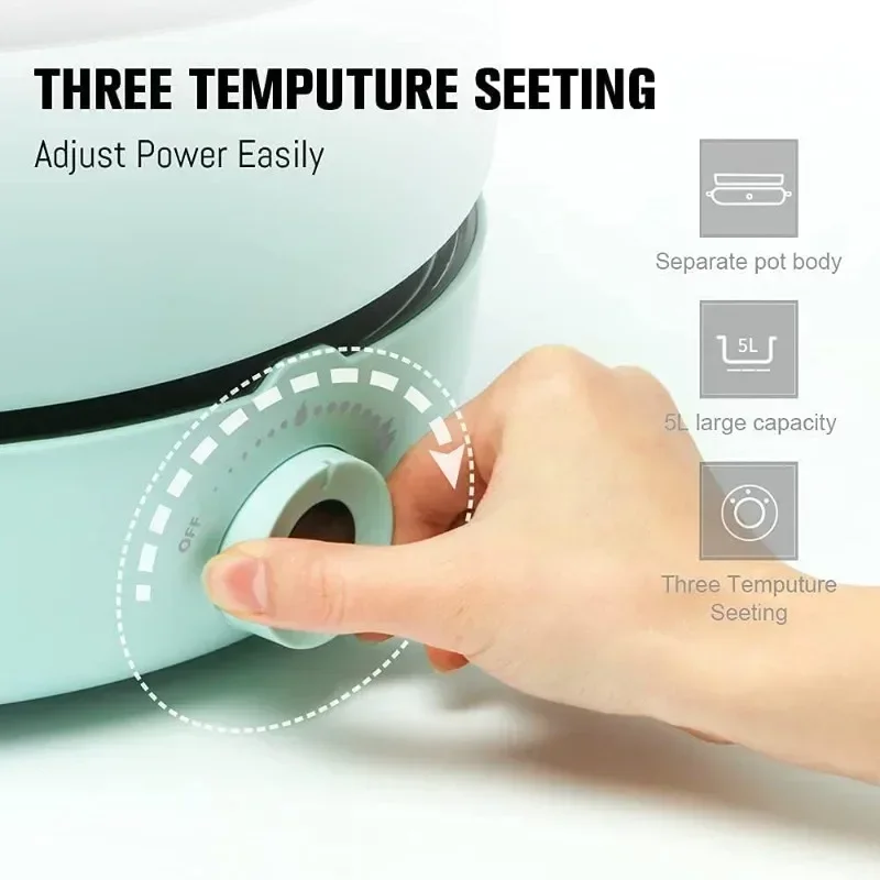 Electric Hot Pot with Burner Split Multi-purpose Non-stick Electric Frying Pan Portable Kitchen Burner Stove