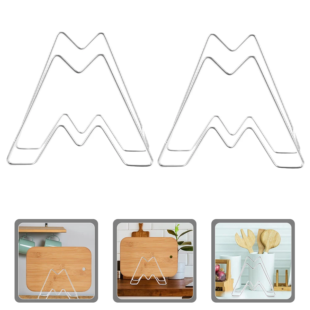 

2 Pcs Pot Rack Cutting Board Kitchen Lid Holder Drain Stainless Steel Practical Bracket