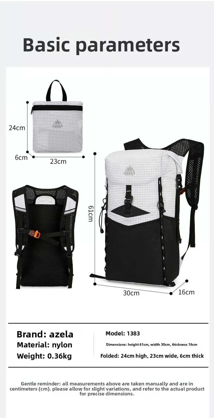 Wasserdichter Wanderrucksack, leichter, faltbarer, verstaubarer Tagesrucksack aus Polyester, Outdoor-Reise-Camping-Rucksack für Männer und Frauen – Detail 14