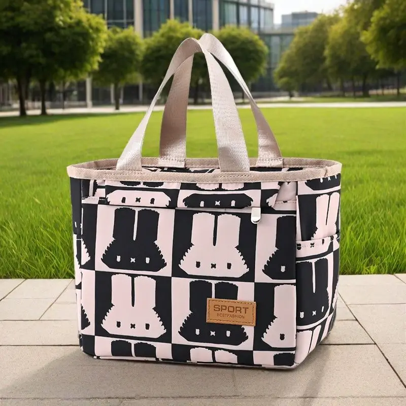 Insulated lunch box tote bag with thick aluminum foil insulation bag for bringing food to work
