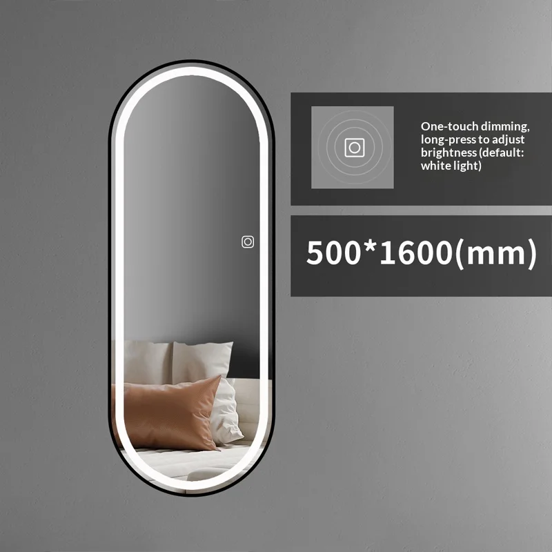 Full Length Large Floor Mirror Full Body Standing Mirror LED Light Modern Living Room Bedroom Decorative Vanity Furniture