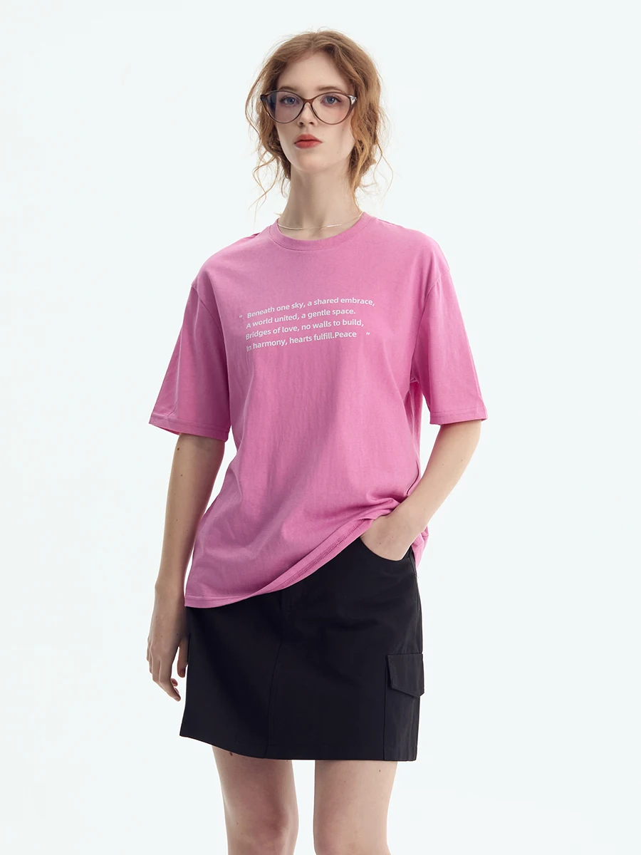 

Летняя комфортная футболка PISN с круглым вырезом, свободного кроя, с коротким рукавом, с буквенным принтом, с крутым узором в виде снежинок, модная, универсальная.