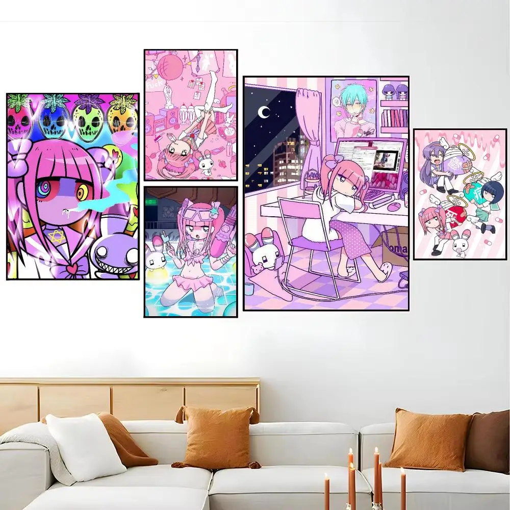Yami Kawaii  Menhera Chan Poster Modern Aesthetic Wall Art | Minimalist Home Decor  for Bedroom Living Room Gift