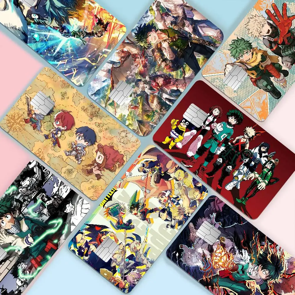 Anime M-My H-Hero A-Academia Fashion Matte Gold Silver Black Matte Film Skin Sticker Tape For Bank Credit Debit Card