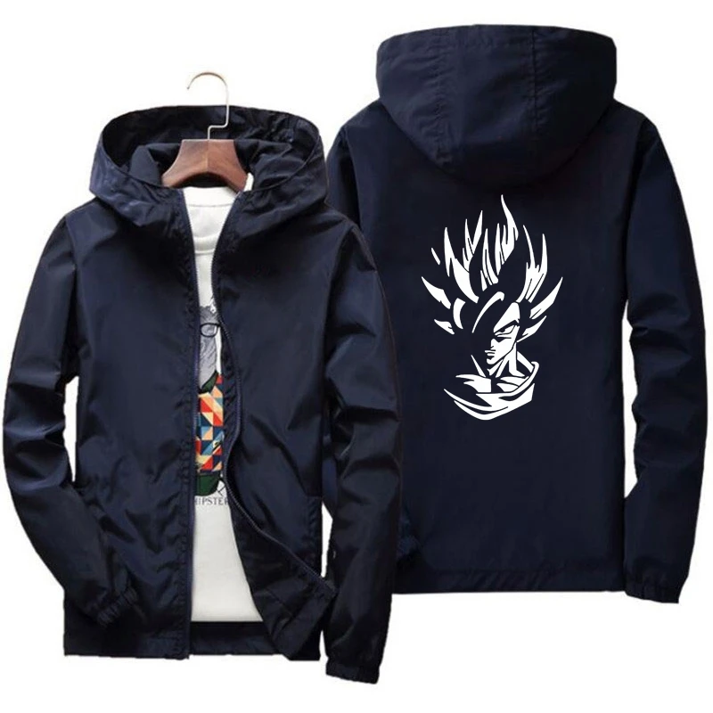 Hot Anime D-Dragons Jacket Ball Z Sweatshirts Zipper Coats Cardigan Goku Kame Symbol Casual Baseball Jacket