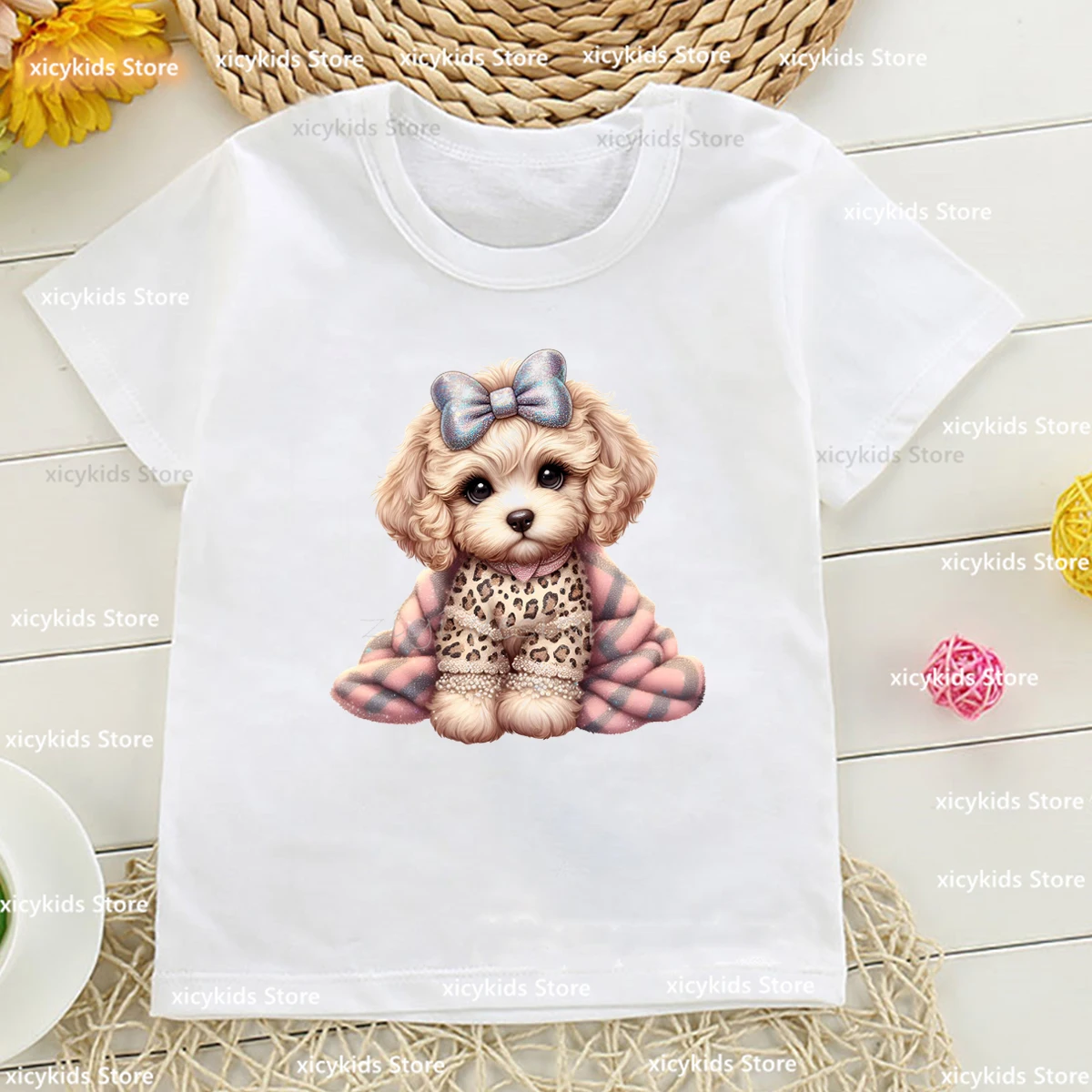 Newly Girl T-Shirt Funny Labradoodle Dog Print Kids Tshirt Fashionable Children'S School Shirt Cute Toddler Tshirt Girls Clothes