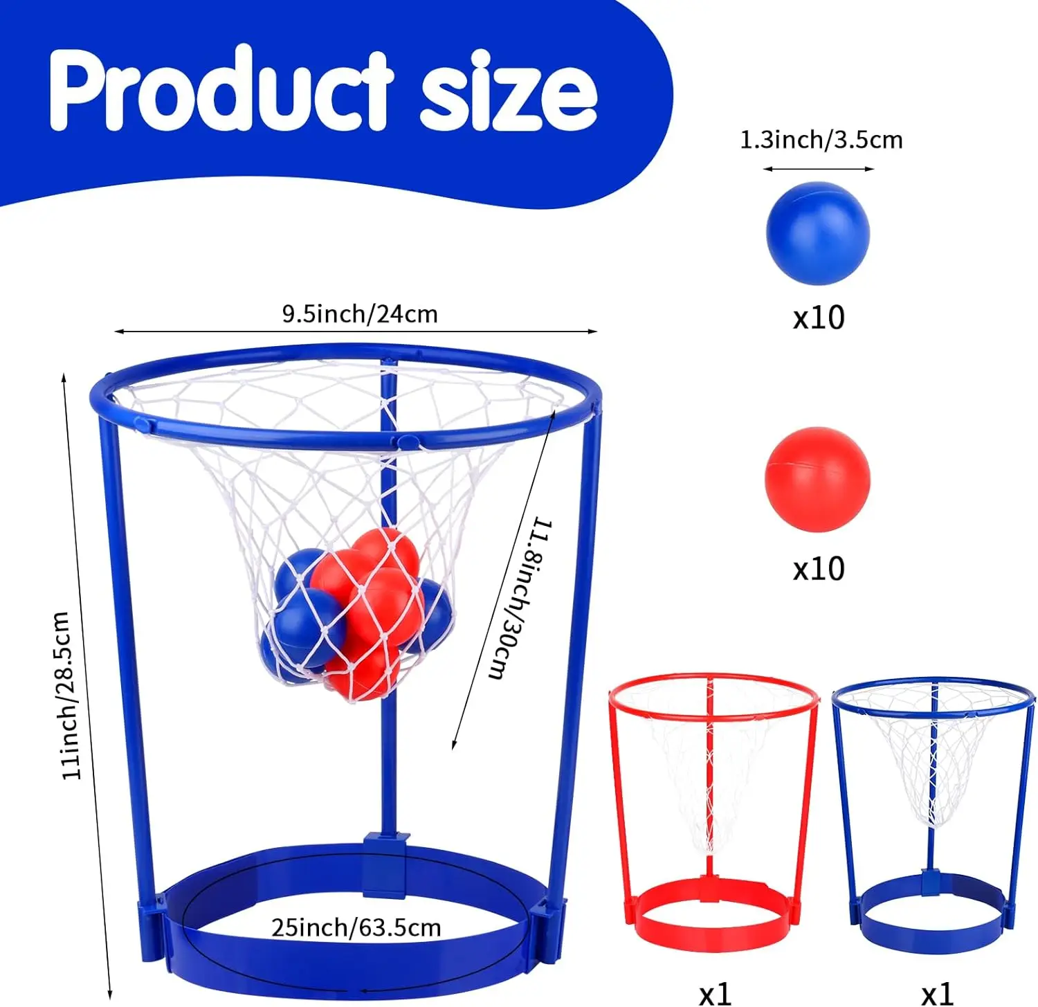 2er-Pack Head Hoop Basketball-Partyspiel für Kinder und Erwachsene, verstellbares Korbnetz-Stirnband mit 20 Bällen, lustiges Geschenk zum Geburtstag