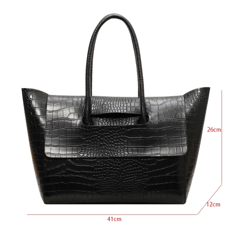 Luxury Crocodile Pattern Women Handbag With Short Handle Shoulder Bag 2024 New Designer Bag Large Capacity Travel Bag Trend Tote