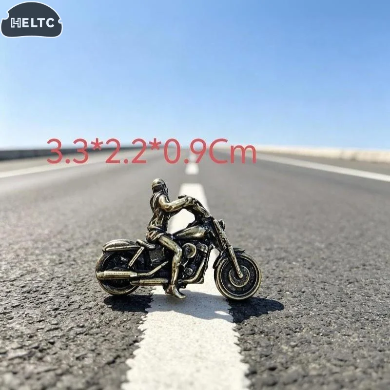 1PCS  Mini Vintage Zinc Alloy Motorcycle Rider Figurine Fine Detailing Antique Finish For Home Desk Decor Biker Enthusiast Gift