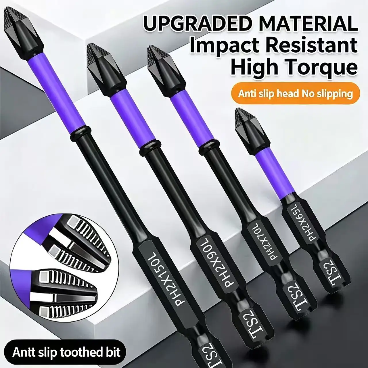 6/12 Pcs Magnetic Screwdriver Bits Non-slip Shockproof Phillips Impact Bits Hex Shank Alloy Steel Bits Suitable for Power Tools