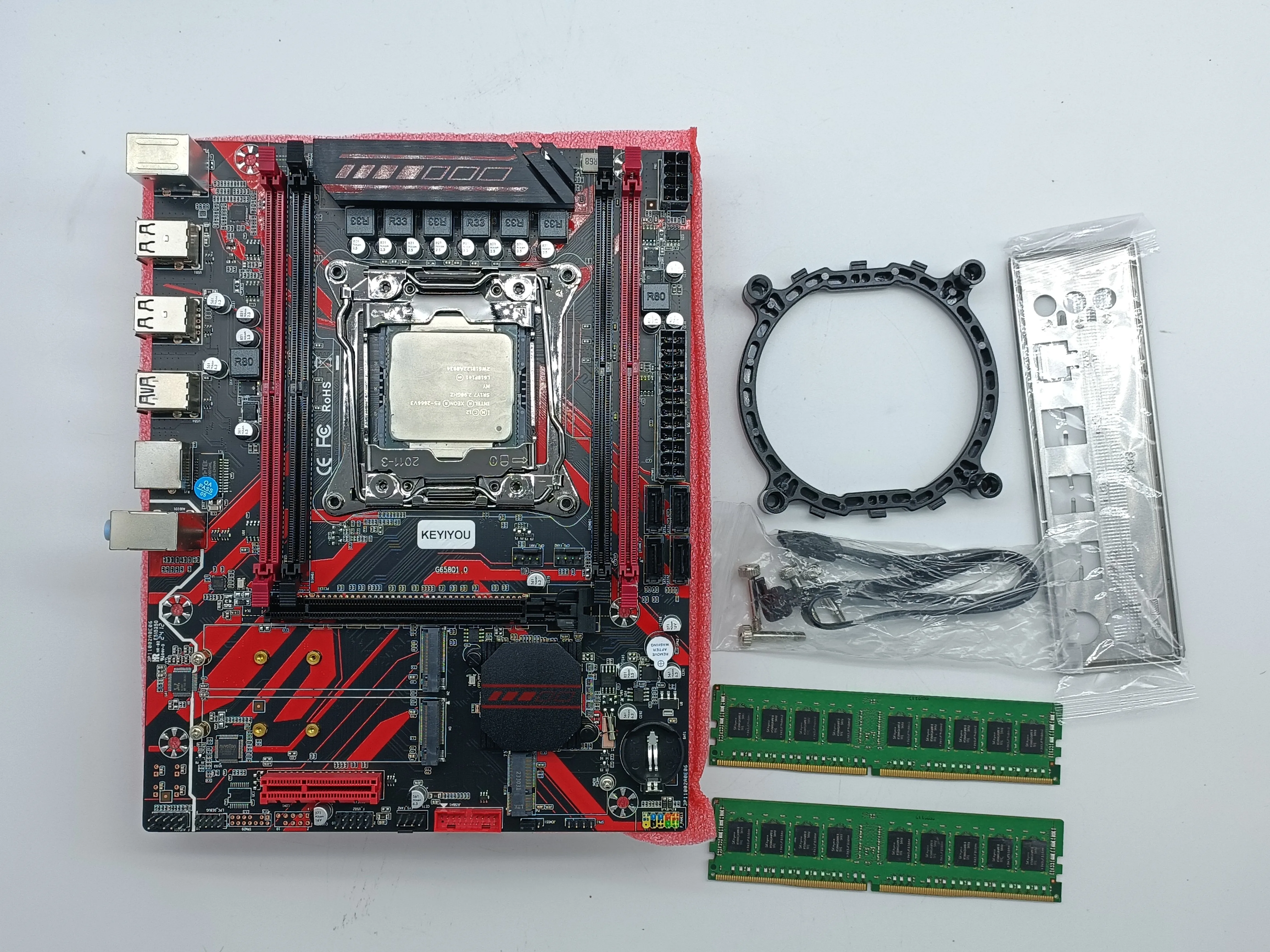 X99 Kit Motherboard LGA2011-3 Set with E5 2690 V4 Processor 32GB(2*16GB) DDR4 2133Mhz Memory E5 2690V4 Four Channel Motherboard