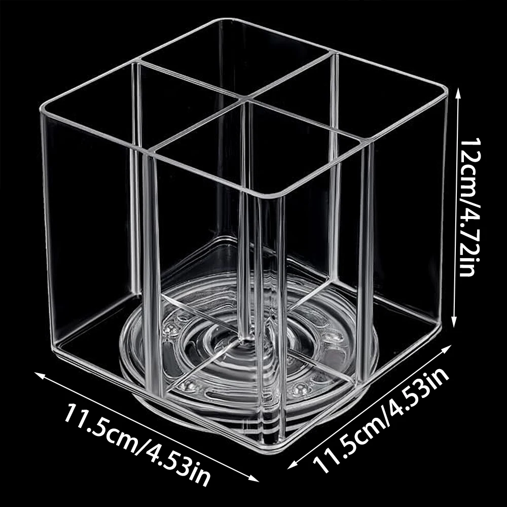 360° Spinning Drink Packet Organizer Plastic 4-Section Clear Storage for Kitchen Pen Cosmetic Storage Caddy