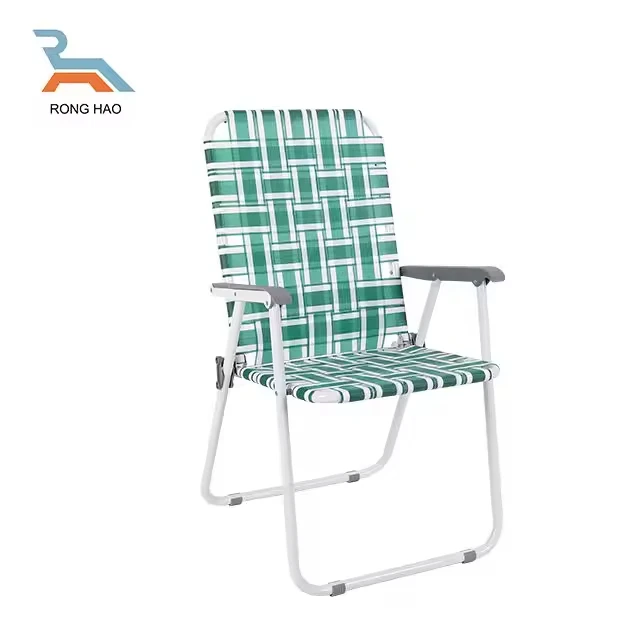 

Breathable Woven Fabric Outdoor Camping Fishing Beach Chair Folding Patio Lawn Webbed Chairs Beach Camping Chairs
