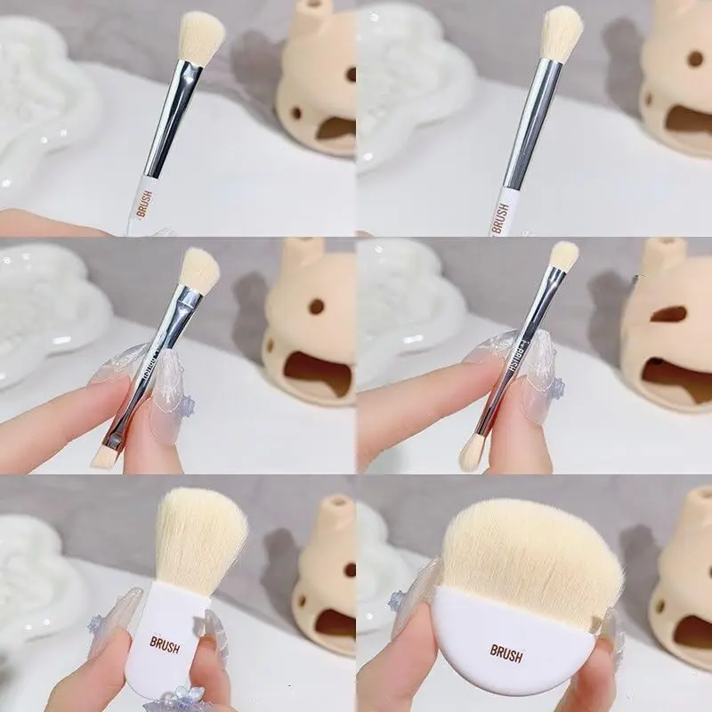6 pezzi mini pennelli per trucco da donna da viaggio set pennello per correttore morbido portatile fondotinta di bellezza ombretto strumento pennello per ciglia con scatola