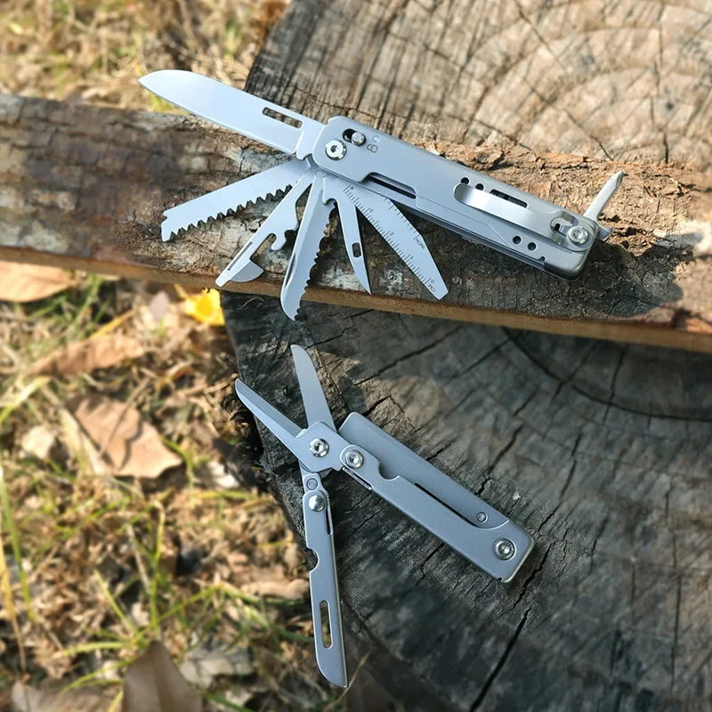 BHBT 14-in-1 EDC Multitool with Detachable Scissors Men Portable Survival Hand Tools Outdoor Camping Equipment