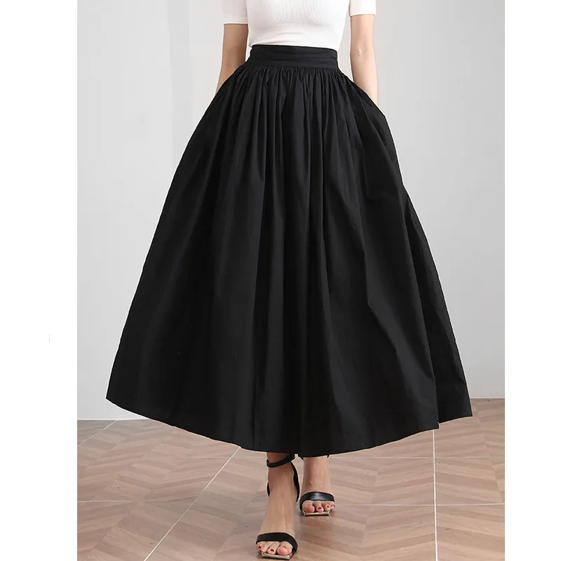 

Women's Runway Fashion Spring Summer Designer High Quality Black A-line Skirt Female Autumn Winter High Waist Skirt TB2662